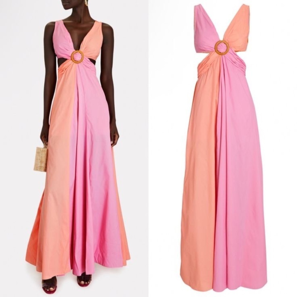 New STAUD Passage Dress Tangerine Grapefruit Size 2